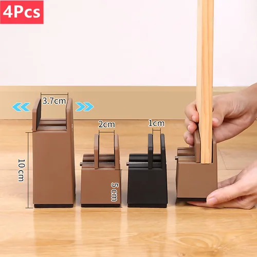 Imagen 1 del producto Abrazadera de tornillo elevadora de pies de silla ajustable, elevadores de muebles de cama con abrazadera de tornillo de 2 a 4 pulgadas de altura, resistentes, 4 Uds.