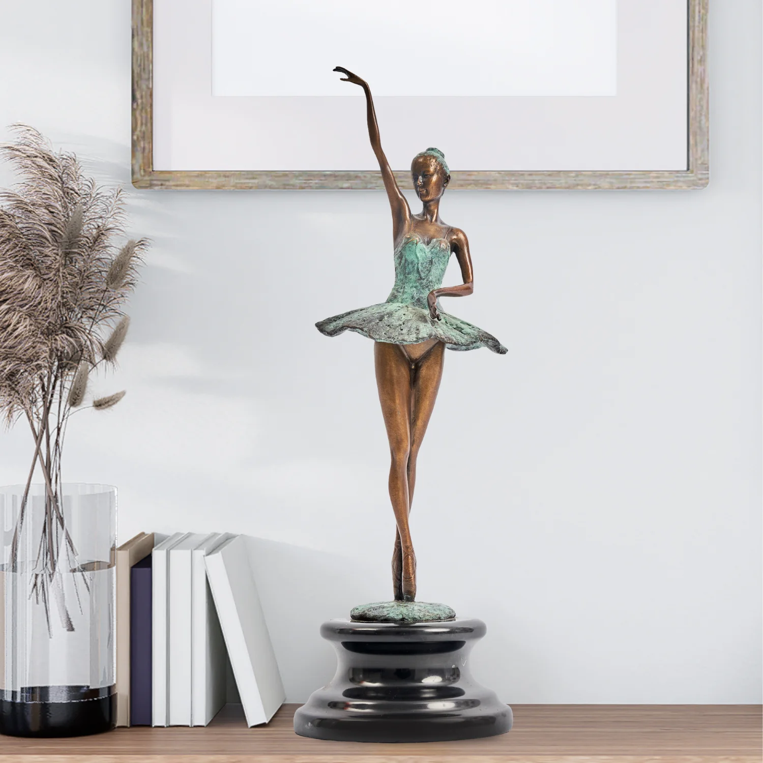 Bronze Ballet Dancer Sculpture Ballerina Dancing Statue Elegant Ballet  Girl Art Figurines For Home Decor Collectible Gifts