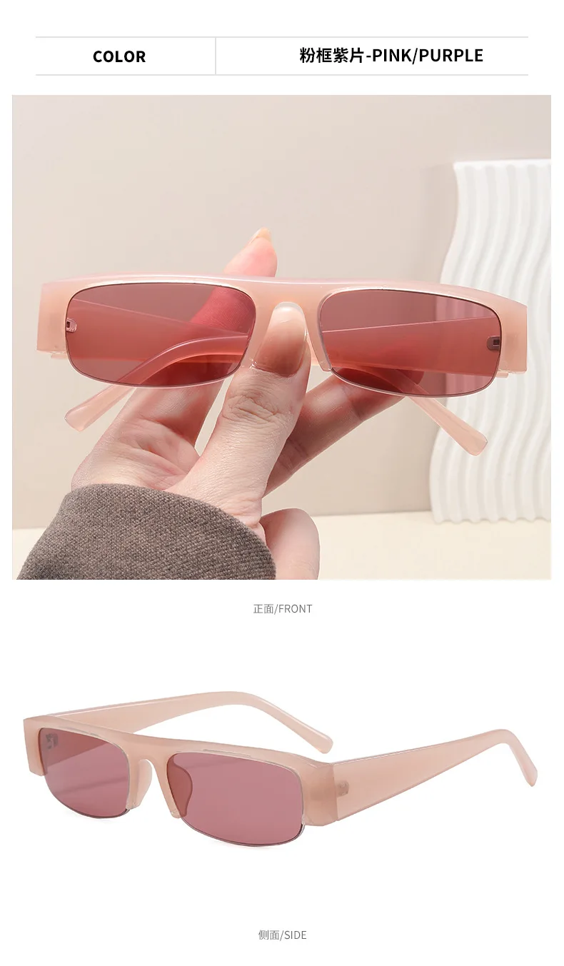 Neue Modische Kleine Quadratische Leoparden-Schwarze Brillenfassung für Damen Vintage Halbrahmen-Sonnenbrille Damen Outdoor-Brillen UV400 – Detail 16