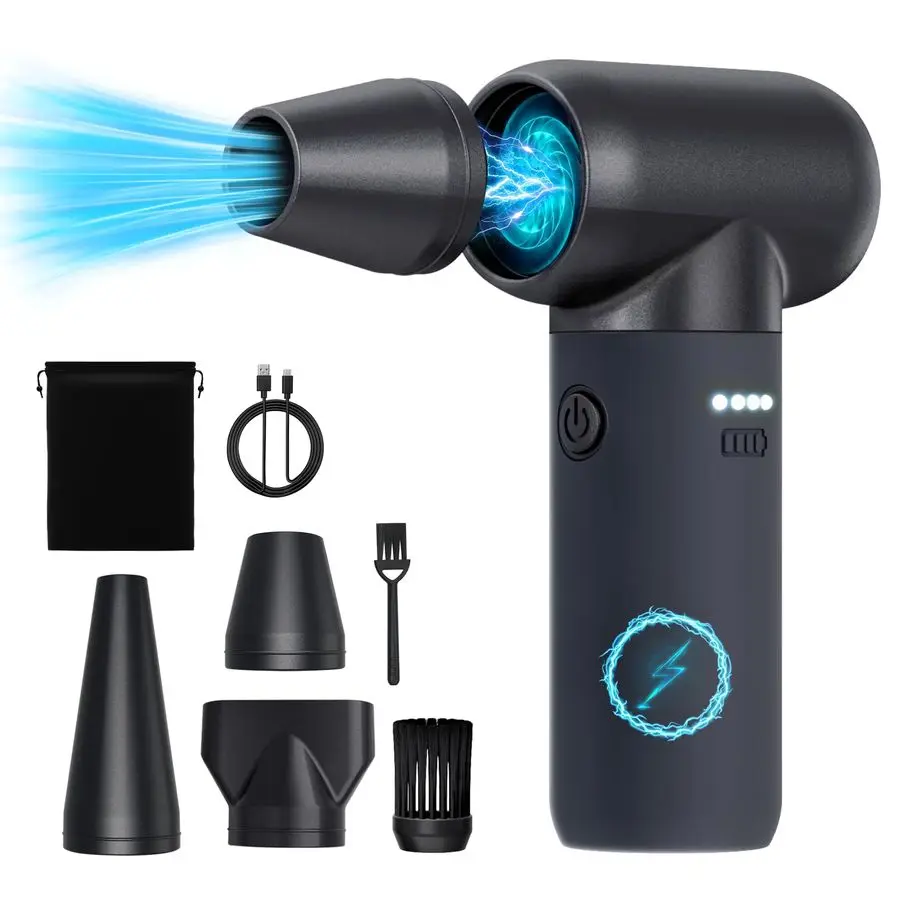 

Air Duster,180000RPM Electric Duster Air Blower,Cordless Rechargeable Mini Dust Blower,3 Gear Jet Fan for PC Keyboard Computer C