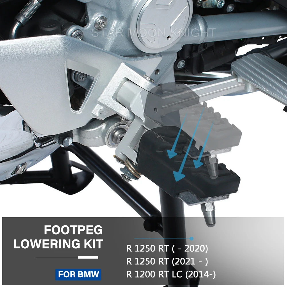 

Motorcycle Driver Footrest Rider Foot Pegs Footpeg Lowering Kit Front For BMW R1250RT R1200RT LC 2014-2022 2021 2019 R 1250 RT