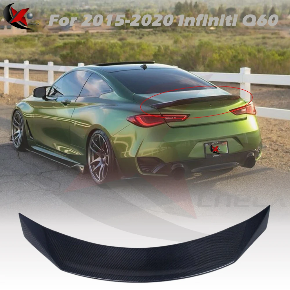 

For Infiniti Q60 2015-2020 Genuine Carbon Fiber Material Rear Spoiler Trunk Lid Decorative Panel Car Modification Accessories