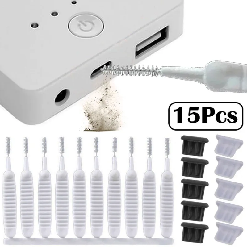 Micro USB Charging Port Cleaner Brush Silicone Dust Plug for Xiaomi Samsung Android Phones Dustproof Caps Hole Cleaning Tool