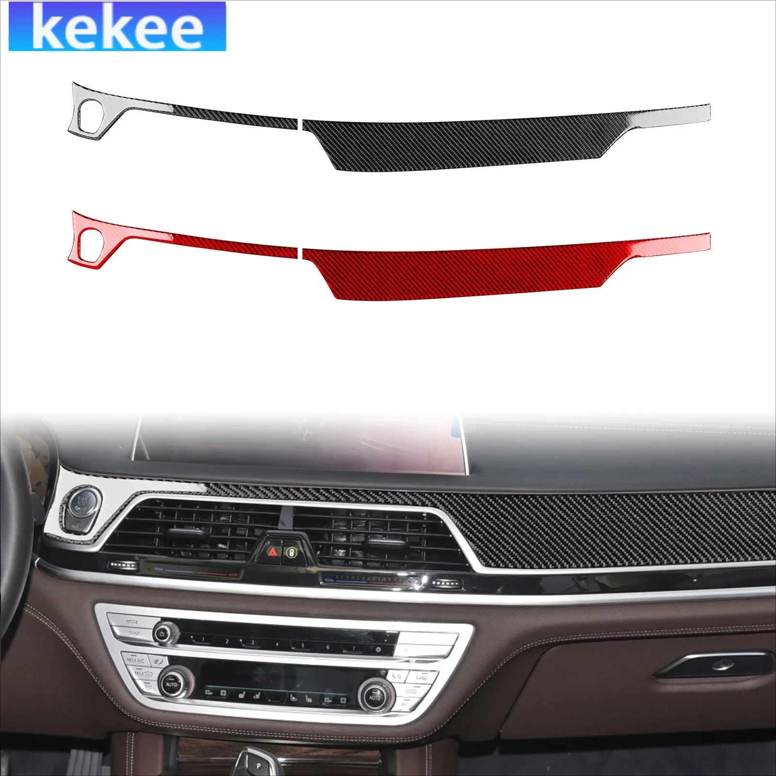 

For BMW 7 Series G11 G12 2015-2022 Carbon Fiber Dashboard Center Console Decorative Panel Interior Car Accessories Cover Sticker