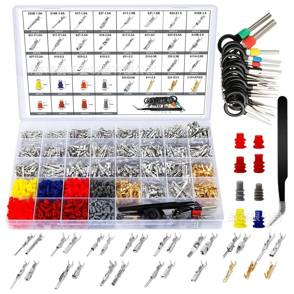 1379Pcs Automotive Connector Accessories Kit, Male Female Pin Plugs Crimp Wiring Terminals 1-3.5mm for Auto Wiring Repair
