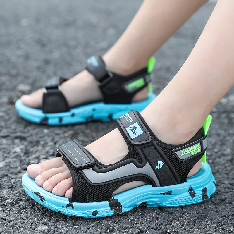 Kids Boys Trendy Camouflage Platform Strap Sandals Lightweight Soft Sole Non-slip Girls Children For Summer Outdoor Beach Shoe