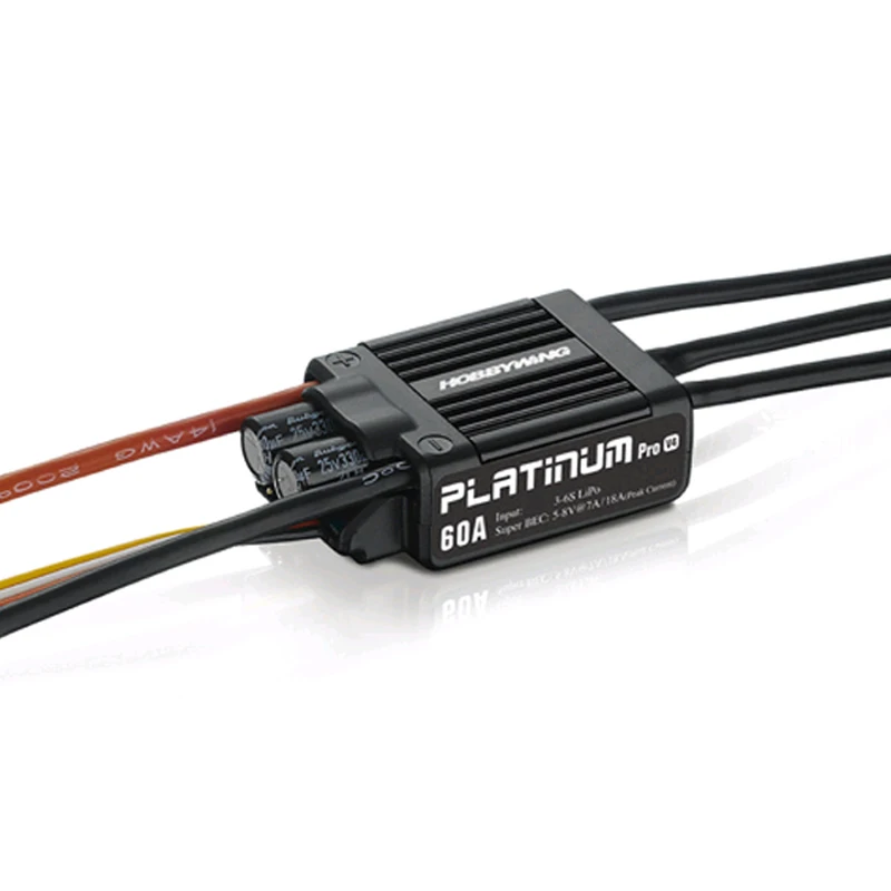 100% original Hobbywing Platinum 60A V4 30215100 brushless ESC 3-6S for RC 450 480 helicopter electronic speed control