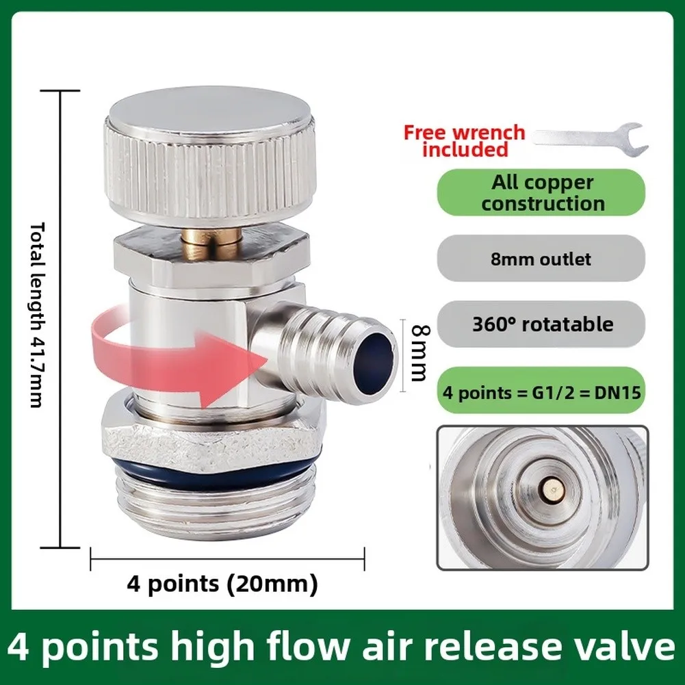 Air Release Valve in Brass for Radiators and Hydronic Floor Heating Systems Supporting Reliable Water Flow Management