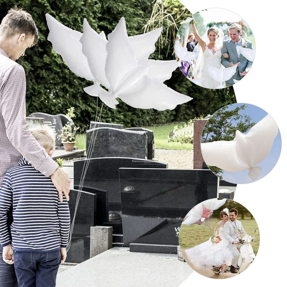 

12pcs Dove Balloon Wedding Birthday Decor Memorial Pigeon Balloons Party Ceremonies Balloon Ceremonies Peace Release