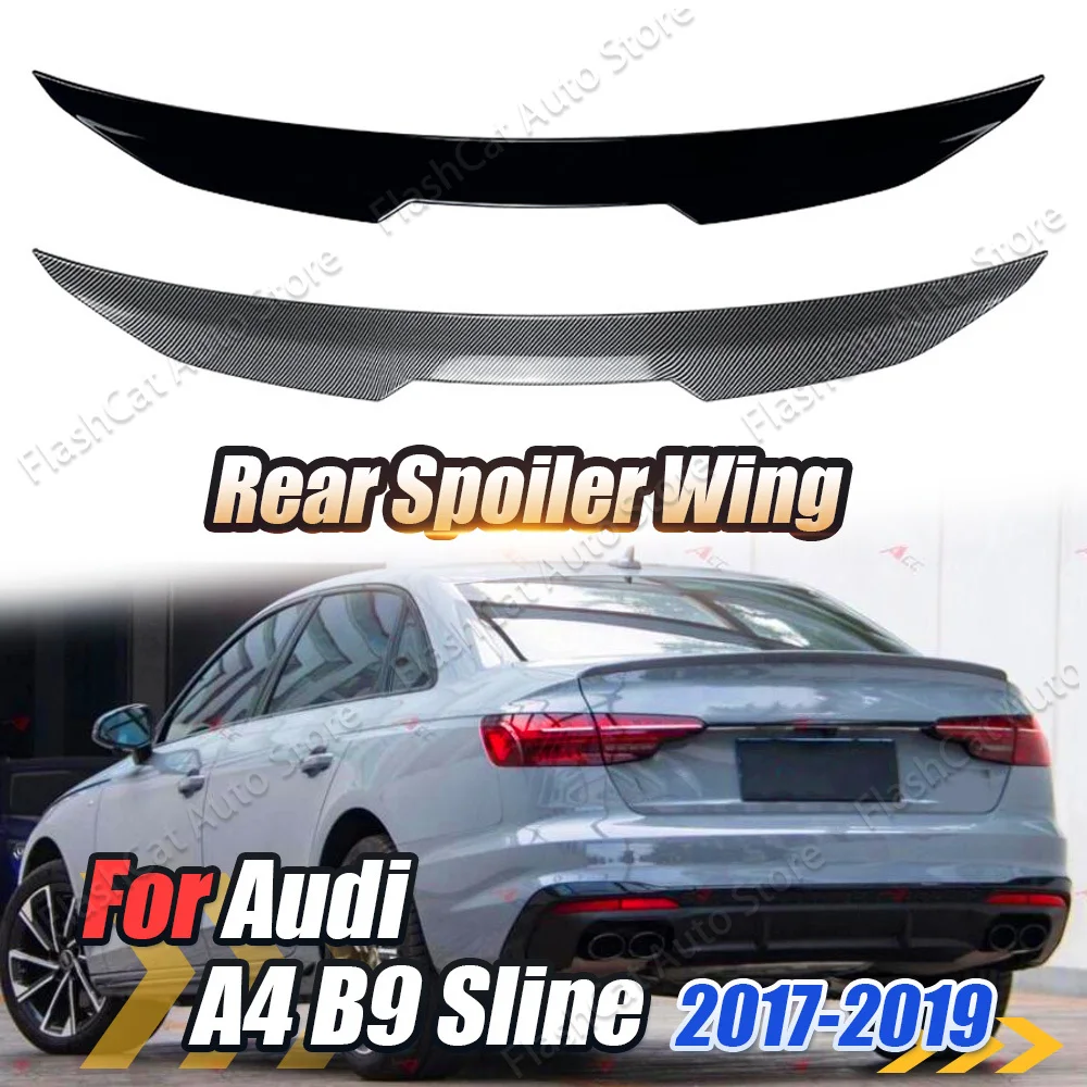 

A4 B9 PSM Style Car Rear Spoiler For Audi A4 B9 S4 S-line RS4 Sedan 2017-2024 Rear Trunk Lip Trim Tail Wing Body Kits