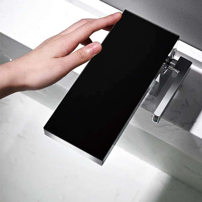 Bathroom Basin Faucet Chrome Big Plate Sink Mixer 304 SUS Bathroom Sink Faucets Hot And Cold Single Lever Basin Tap
