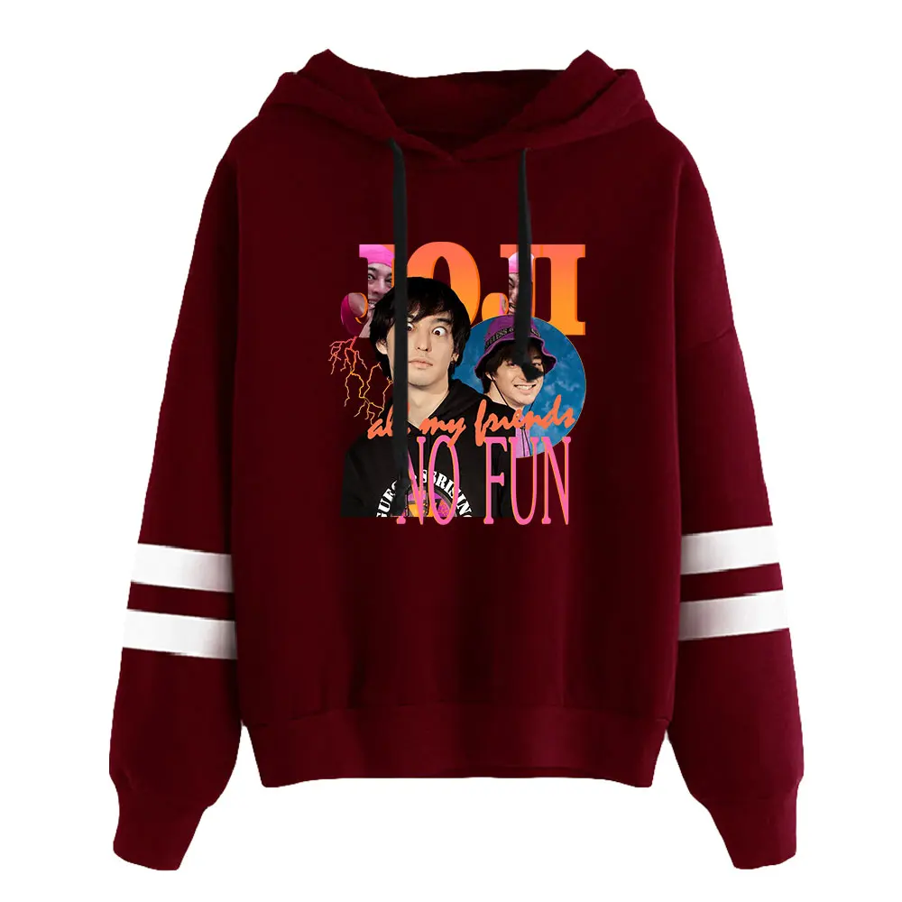 Bluzy unisex bez kieszeni z rękawami w stylu równoległych pasków, merch Joji 2026, męskie i damskie, bluza z kapturem, streetwear Harajuku, odzież w stylu casual.