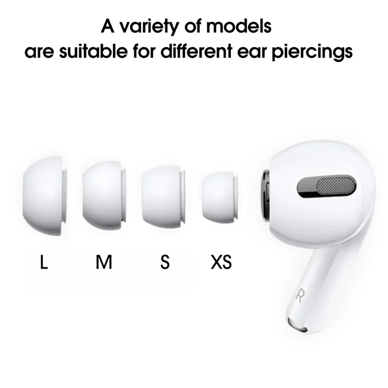 4 Pairs Soft Silicone Earbuds Protective Cover for Airpods Pro 1/2  Noise Reduction Pad Ear Tips for Apple Air Pods Pro