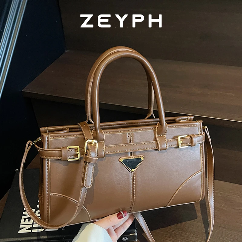 

Zeyph Big Short Handle PU Leather Solid Color Tote Bags for Women 2025 Y2K Ladies Shoulder Bag Females Retro Handbags