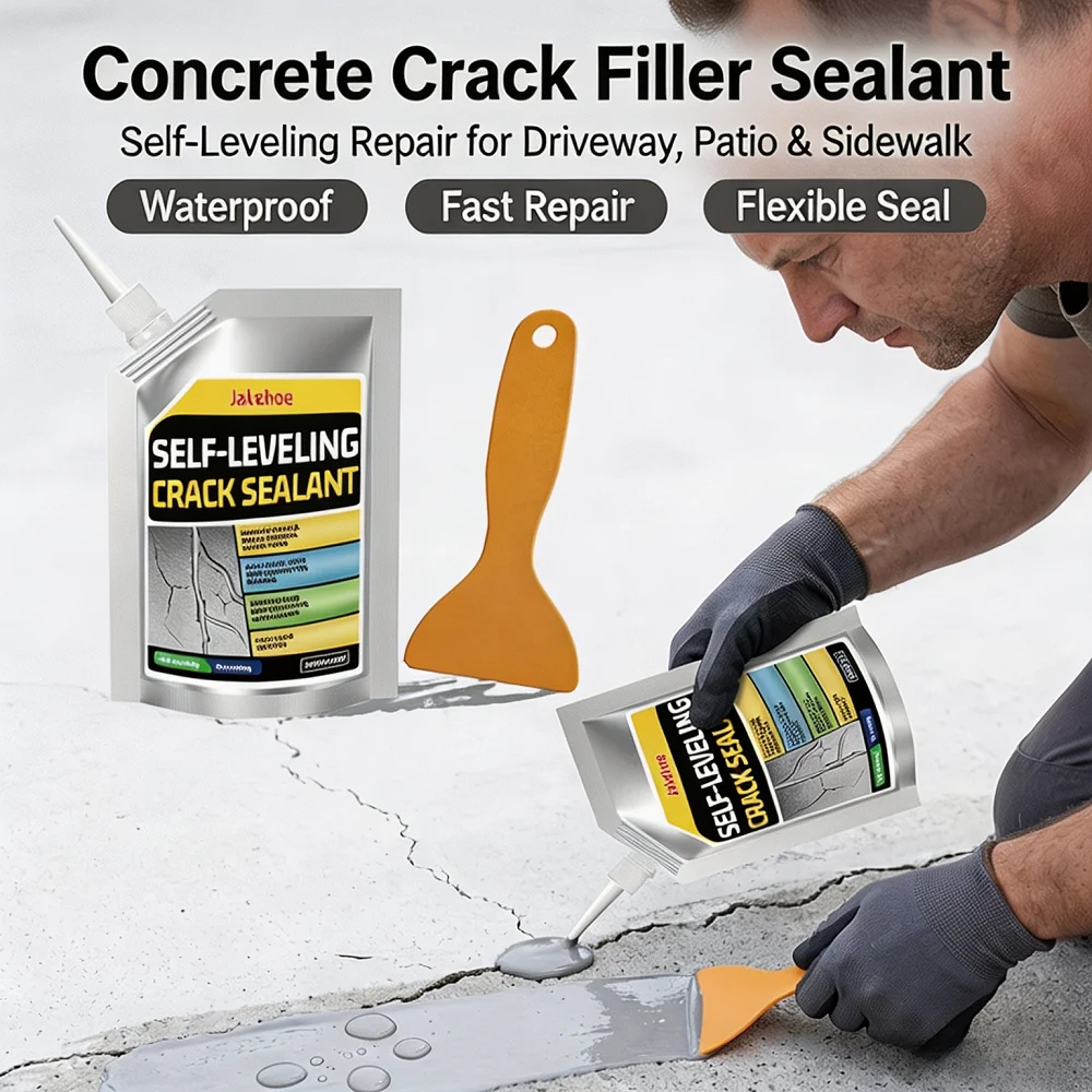 Concrete Crack Filler Sealant Self Leveling Cement Crack Filler Waterproof Repair Sealant For Cement Driveways Patio Sidewalk