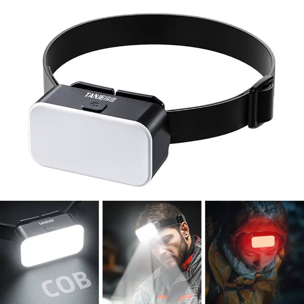 Floodlight LED ไฟหน้า USB แบบชาร์จไฟได้ COB LED ไฟหน้าฉุกเฉิน EDC ไฟฉายตกปลาไฟฉายทํางาน Night O0K6