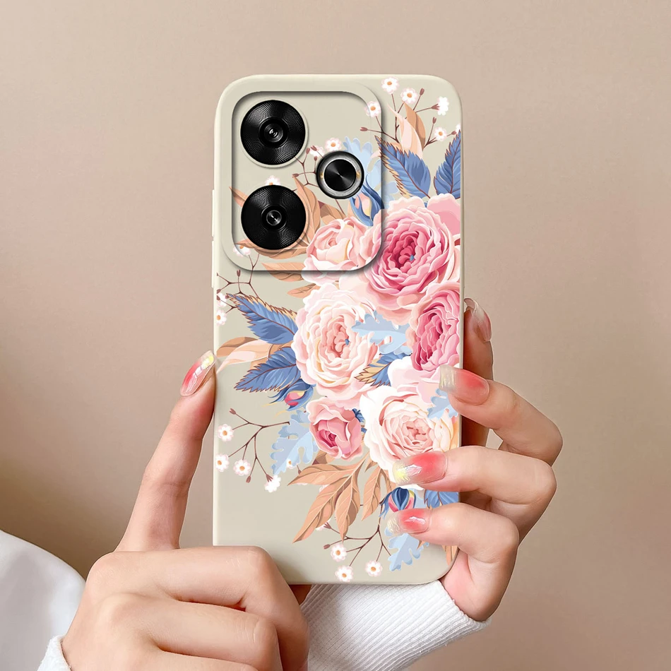 Case For Poco M6 Pro Sunflower Camera Protection Phone Cases For Xiaomi Poco M 6 M6Pro 4G 5G Soft Liquid Silicone Back Cover