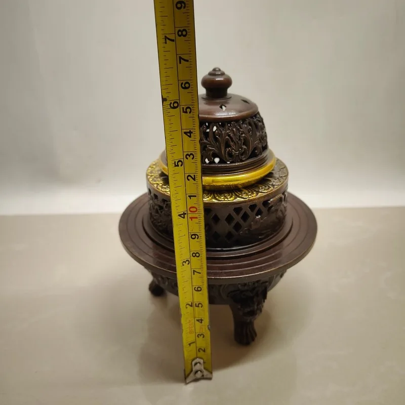 Copper Four Divine Beasts , Three-Legged Aromatherapy , Sandalwood Incense Burner, Home Tea Ceremony Ornamen