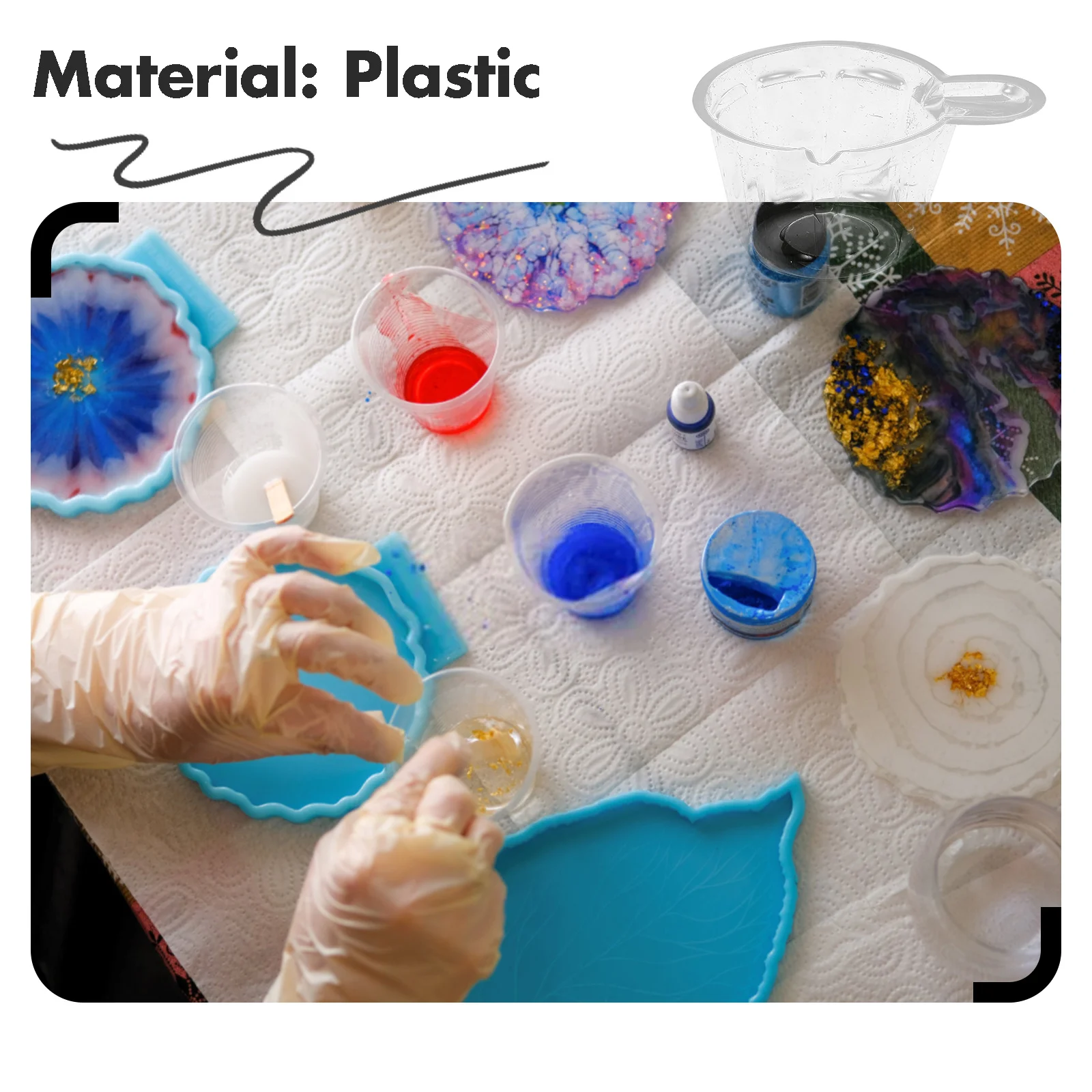 

100pcs Disposable Pigment Stirring Cup Plastic Mixing Toning Tool For Diy Crystal Epoxy Resin Crafting Jewelry Making Pigment