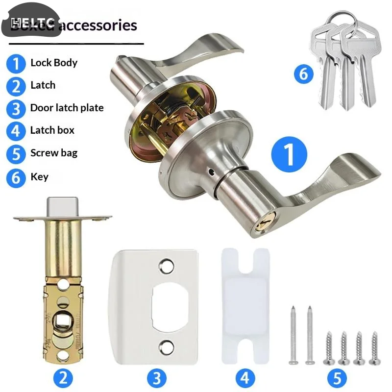 Door Handle Lock Round Entry Security Privacy Sliding Front Doors Entrance Keyed Locks For Bedroom Living Room Household