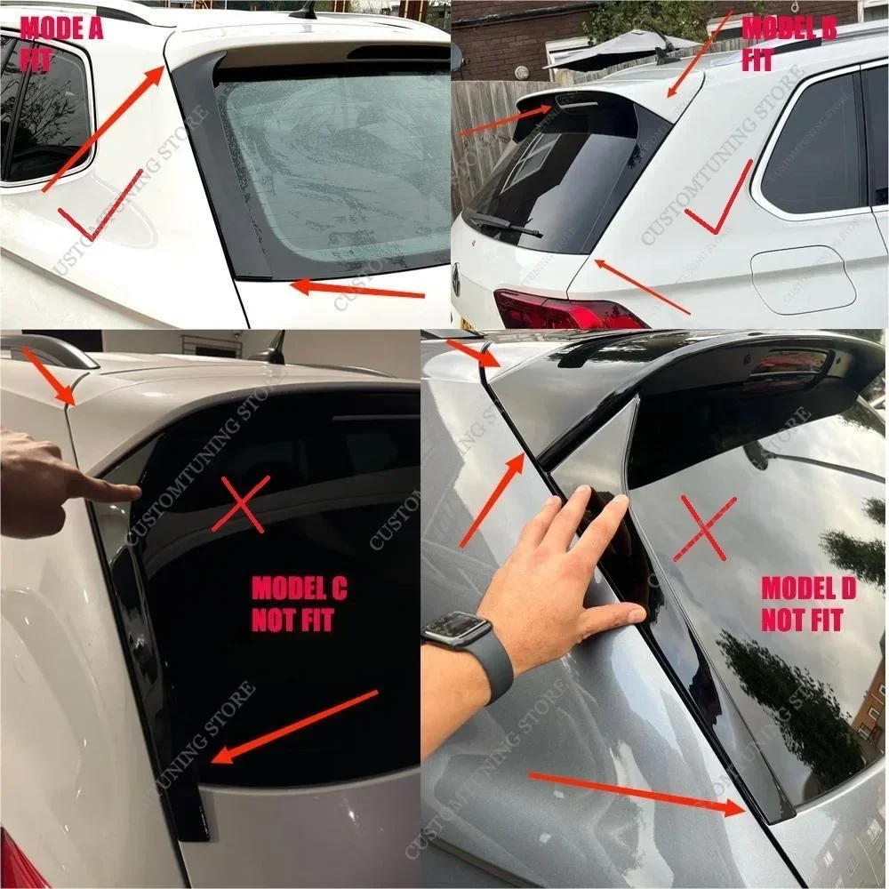 Splitter Spoiler per lunotto posteriore per VW Tiguan MK2 TSI TDI R R-Line Gloss posteriore tronco finestra coda ala Bodykit 2017-2023 Tuning