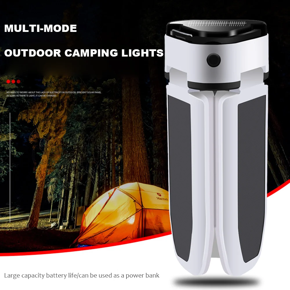 Zonne-Energie Multifunctionele Outdoor Mobiele Telefoon Oplaad Licht 60Leds Drie-Blad Noodlamp Usb Magnetische Adsorptie Camping Licht