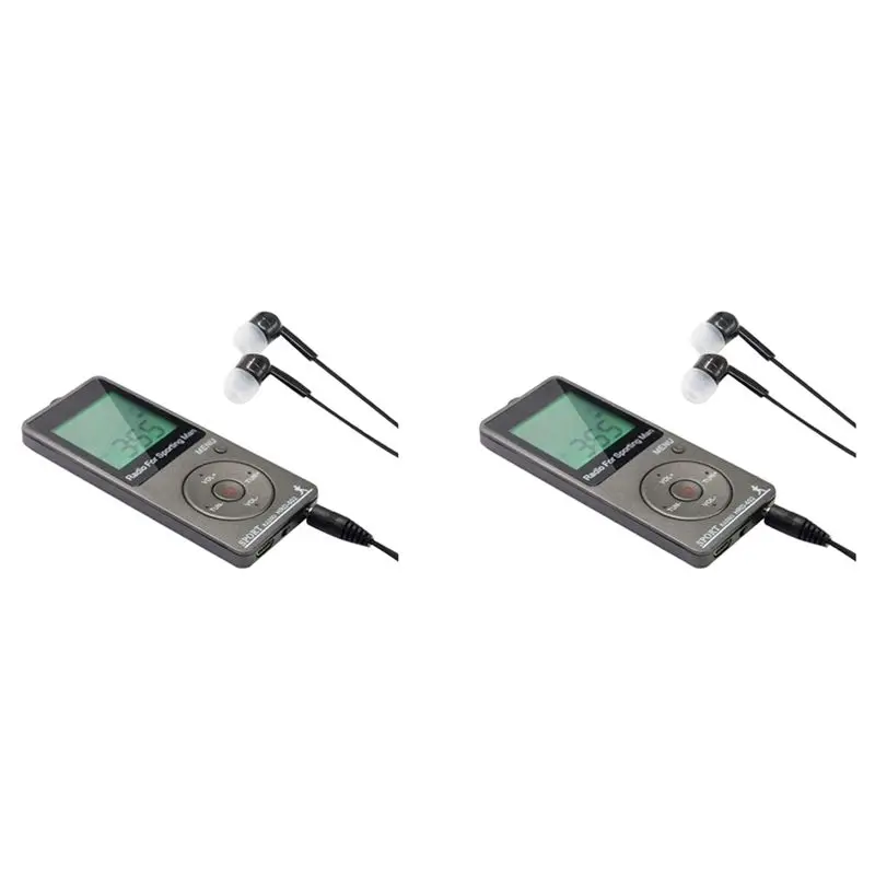Classic-2X AM FM Portable Radio Personal Radio With Headphones Radio With Rechargeable Battery Digital Display Radio