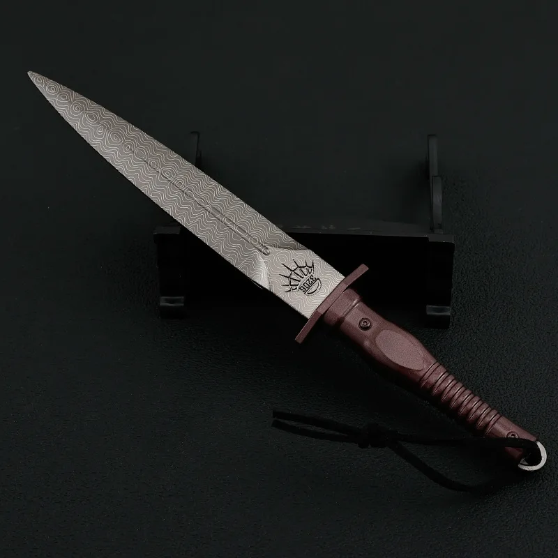21cm All-metal Assault Knife Keychain Arena Breakout Game Peripheral Handicraft Ornament Weapon Model Collectible for Xmas Gifts