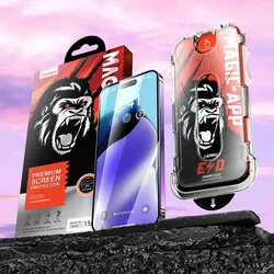 HOCE 8K Full Cover Screen Protector For iPhone 17 Air 16 15 14 13 12 Pro Max HD Tempered Glass Dust Free Installation Mount Aids