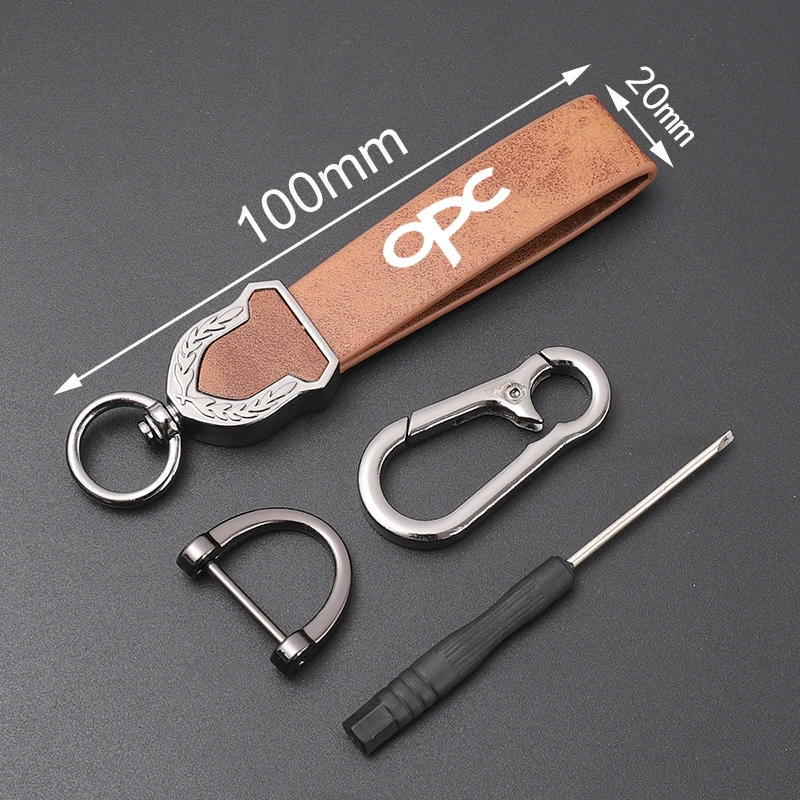 High-grade leather Ultra-clear printing High-quality key chain Keychain For OPEL OPC car accessories