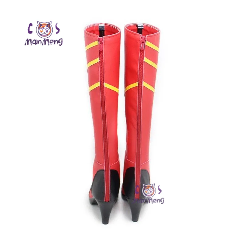 Zapatos EVA Cosplay Asuka Langley Soryu, botas de tacón alto rojas para fiesta de Navidad, tallas personalizadas para hombres y mujeres 34-46