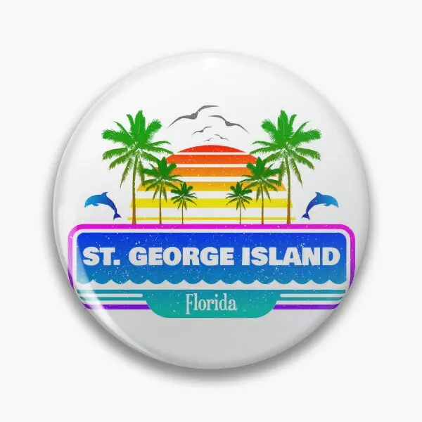 St George Island Beach Florida Tropical  Soft Button Pin Collar Hat Brooch Badge Women Creative Decor Cute Funny Gift Metal