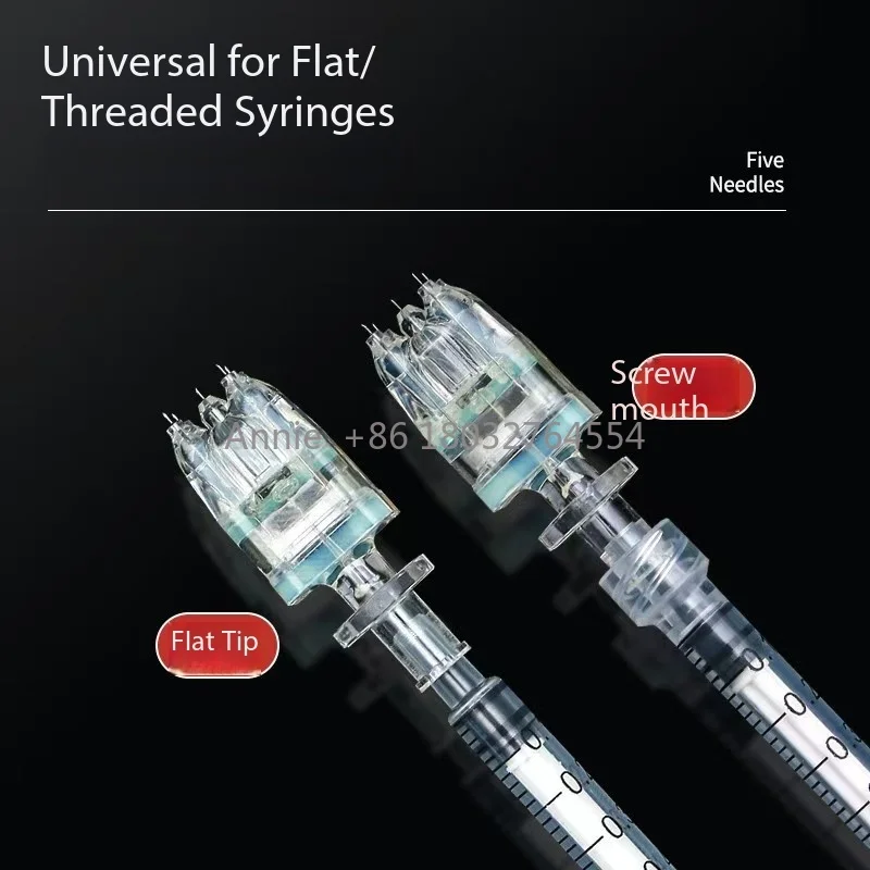 Korea Crystal 5-Pin Needle Cartridge 32G 1.5 Hand Injector Skin Rejuvenation Hydra Microneedle Multifunction Mesotherapy