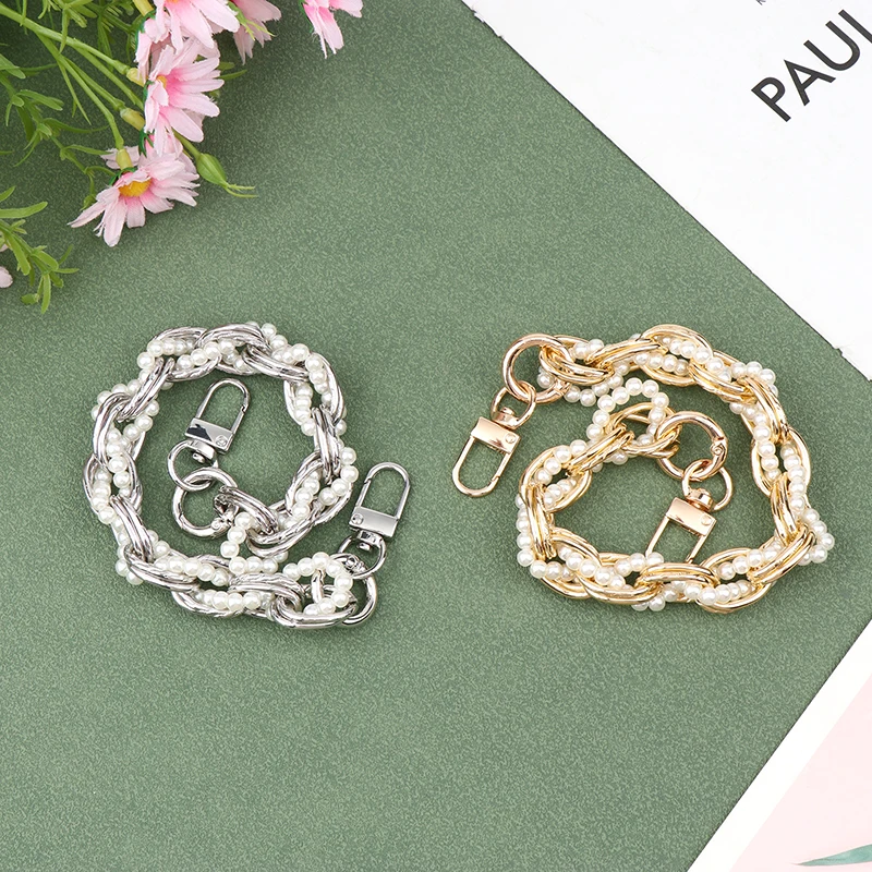 Pearl Bag Chain Strap Extender Bag Hanging Chain Pearl Decorative Chain Girls Bag Accessories Handbag Chain Shoulder Bag Chain