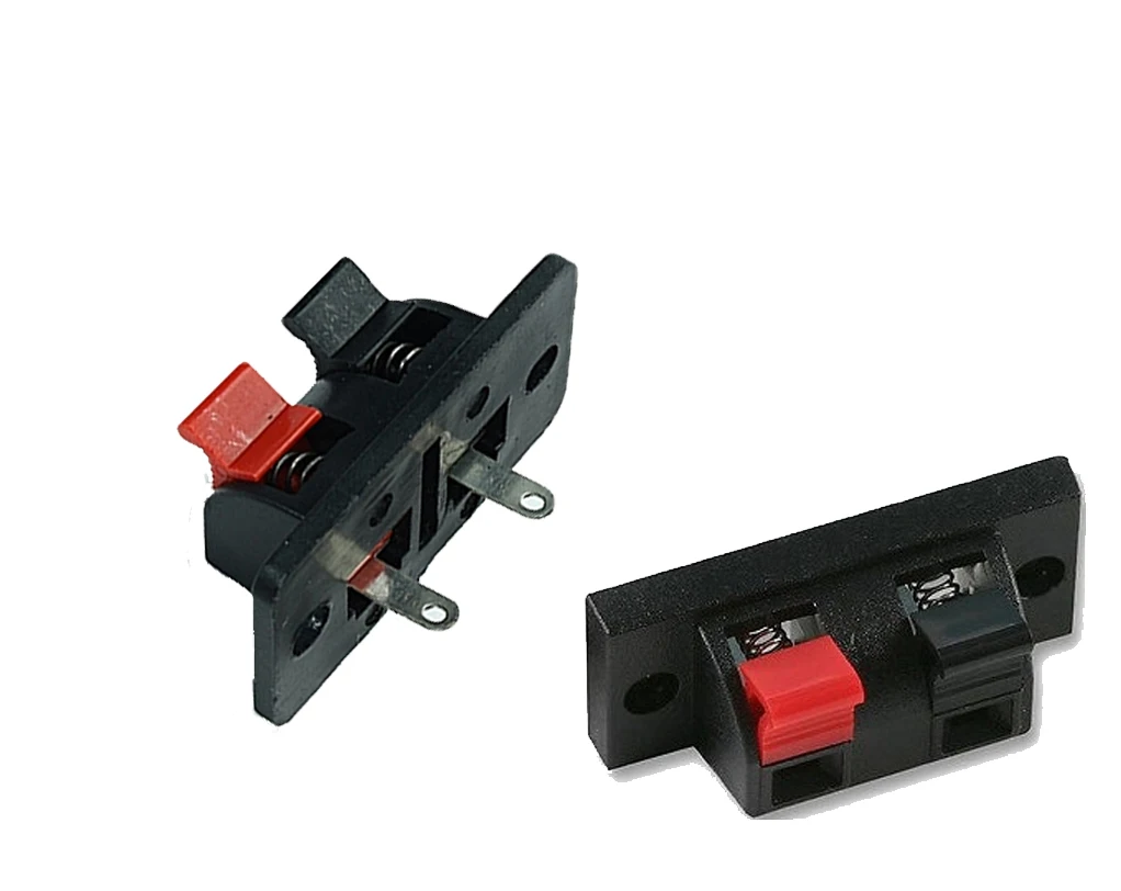 2x Terminal Connector Led Voor 1 Speaker 2 Pin Dock Stereo Audio