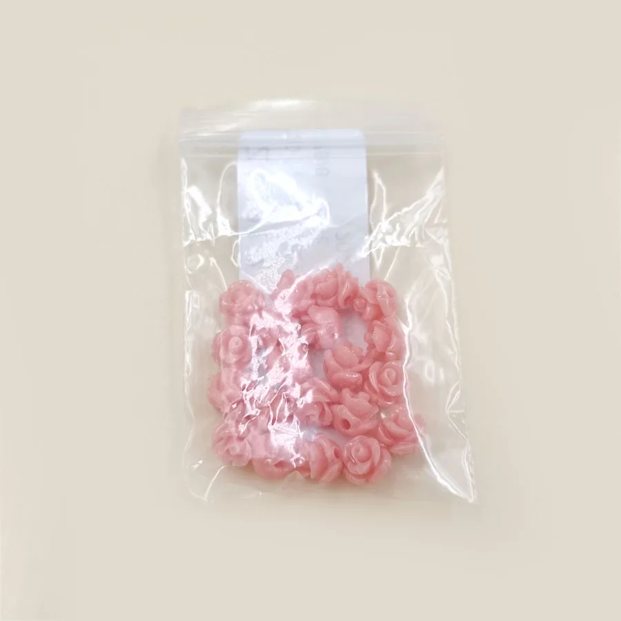 20PCS/Lot 6mm Mini Rose Beads Shell Powder Spacer Beads Loose DIY Necklace Bracelet Hair Jewelry Making Accessories