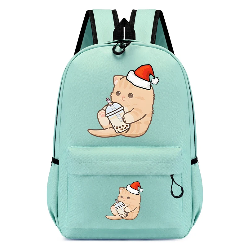 Mochila escolar Boba Kitten Bubble Tea para niños, mochila de guardería de dibujos animados de Anime, mochila escolar de regreso a la escuela, bolsa de libros de Anime