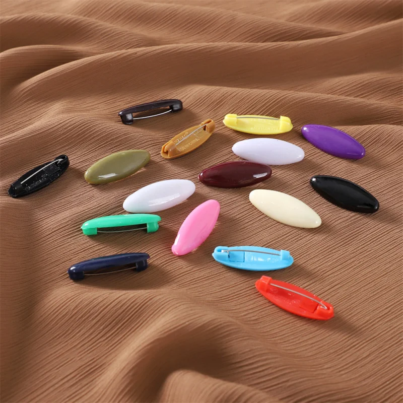 Plastic Oval Color Safety Pin Veil Needle Silk Scarf Clip Neck Clip Scarf Buckle Anti-Exposure Blister Packaging