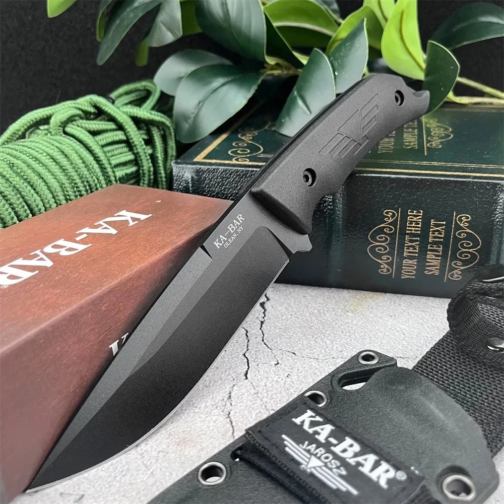 KA-BAR Jarosz 7503 Turok Fixed Blade Knife 9Cr13Mo Steel with Nylon Fiber Handle Versatile EDC Tool for Hunting Fishing Camping