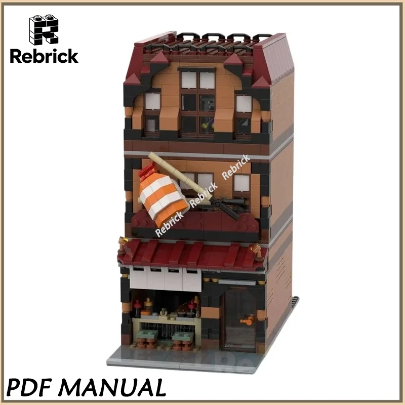Modular Sushi Restaurant Building Blocks Set, Detailed Japanese Cuisine Shop Model With Removable Layers For Adult