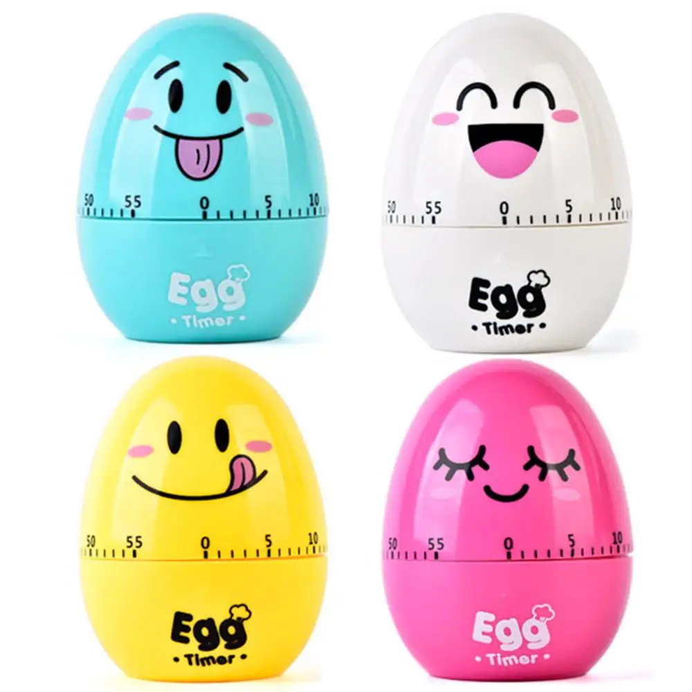 Cartoon Egg Shaped Timer Manual Kitchen Timer Manager Mechanical Rotating Alarm Reminder For Cooking Sports Study Reminder Tools