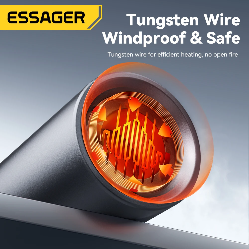 Essager Type-C ولاعة السجائر الصغيرة سلك التنغستن بدون شحن ولاعة محمولة مقاومة للرياح وتوفير الطاقة للخارجية