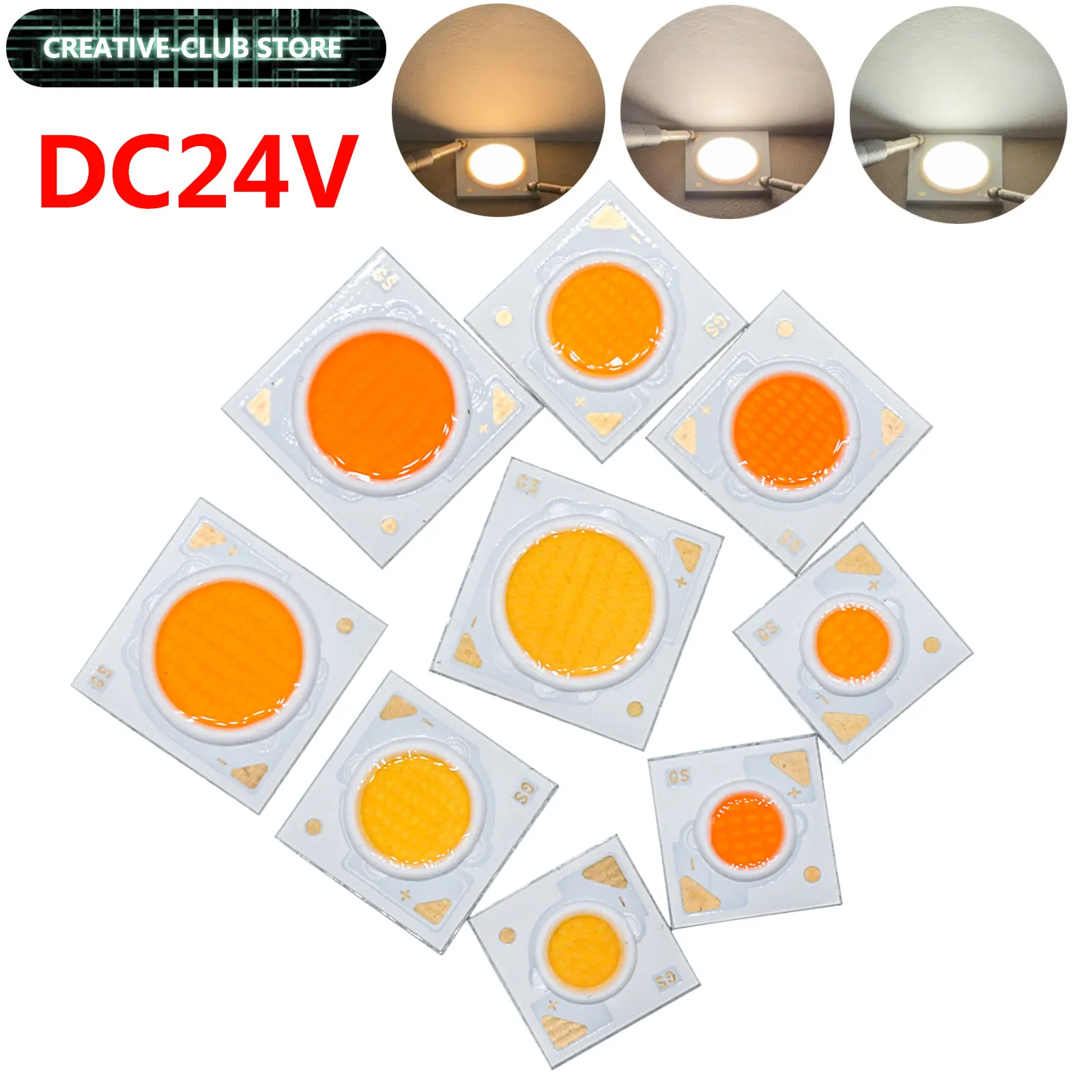 10PCS LED COB beads DC24V 120Lm 3/5/7/10/12/15/20/24/30W 6500K/4000K/3000K LED beads LED bulb chips spotlights tube lights diode
