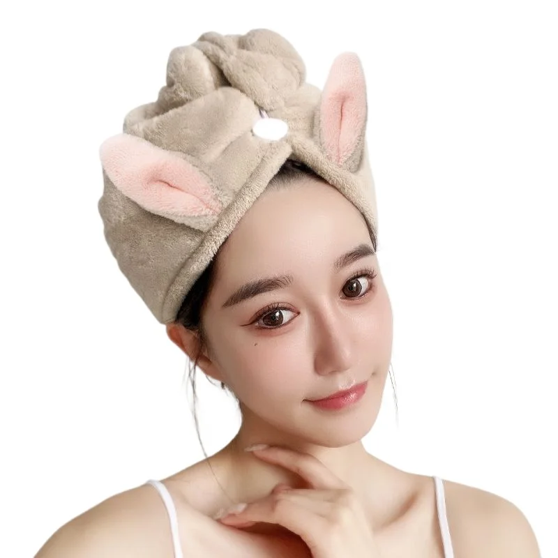 Dry Hair Towel Household Double-layers Waterproof Thick Women's Oilproof Shampoo Bathing Hat Wash Make-up Head Cover Hair Bonnet view 6