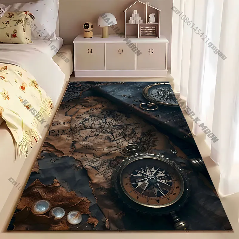 Navigation adventure exploration vintage tools carpet Yoga living room room decor children's crawling mat doormat area rug