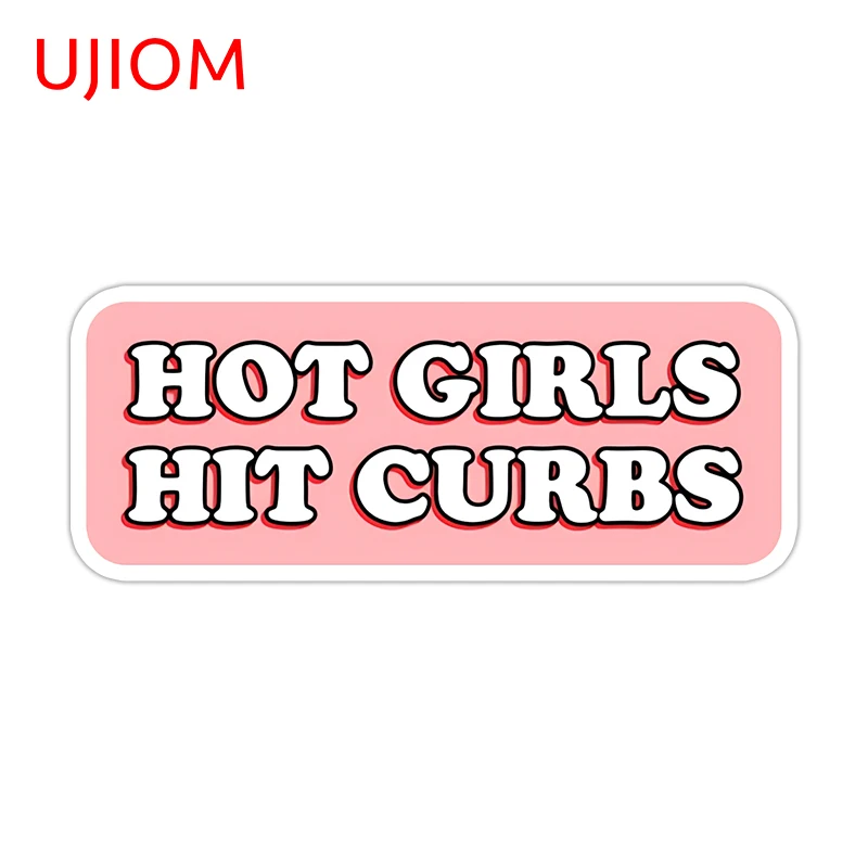 UJIOM Hot Girls Hit Curbs Wall Sticker Bad Driver Bumper Sticker Attractive Unique Decal Suitable For Computer Case Home Decor
