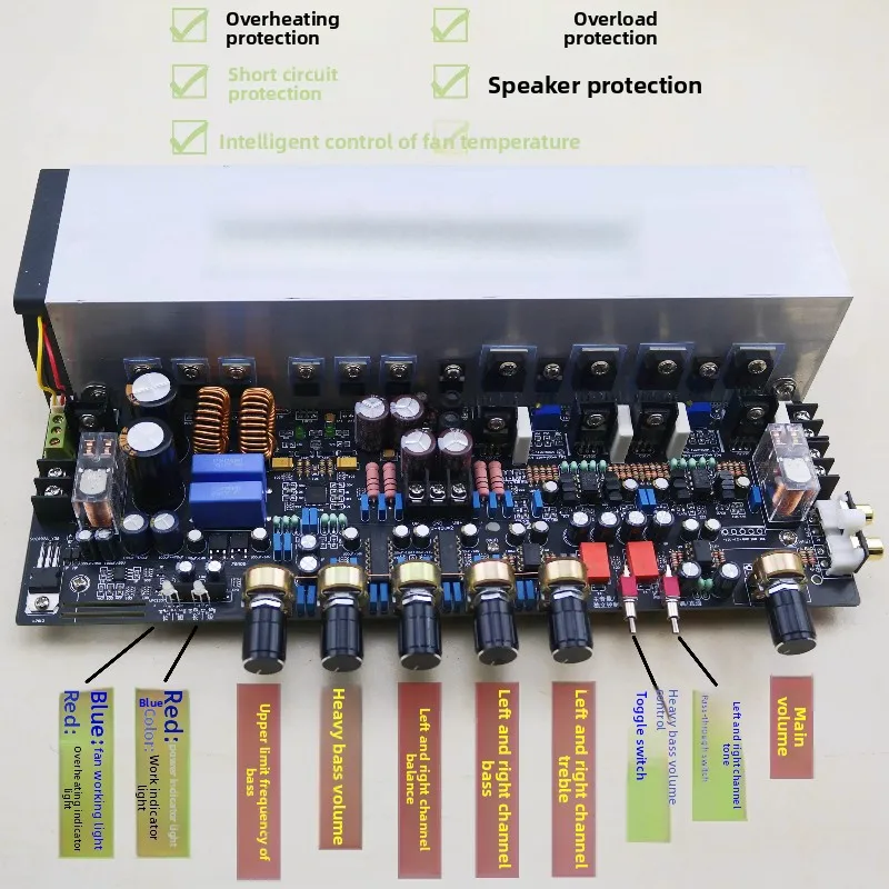 Q2.1 high power 2.1 channel power amplifier board Class A digital power amplifier LM3886