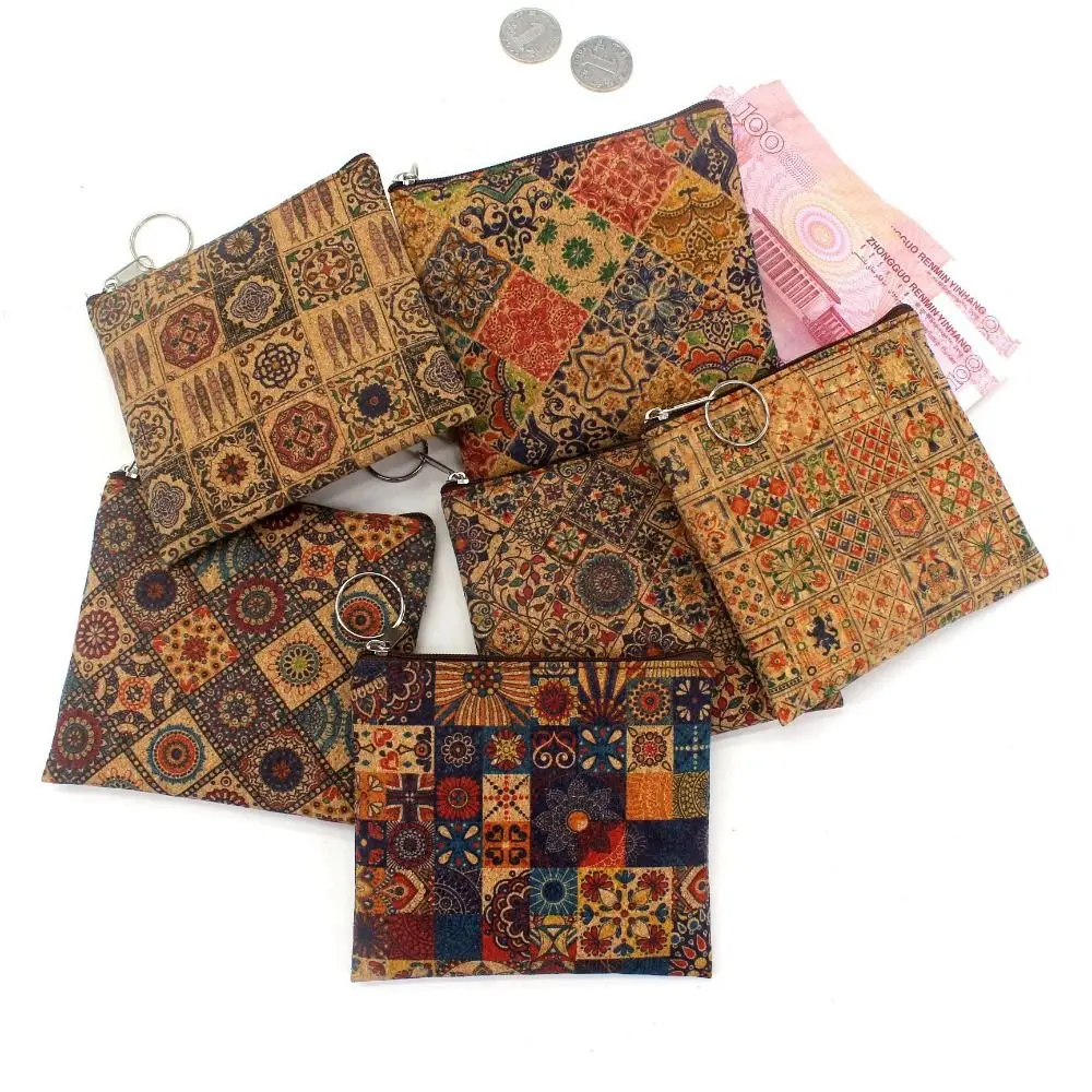 

Casual Clutch Key Small Square Bag Organizers Purse Wallet Wood Grain Printing Coin Purse Coin Bag Trinket Jewelry Bag