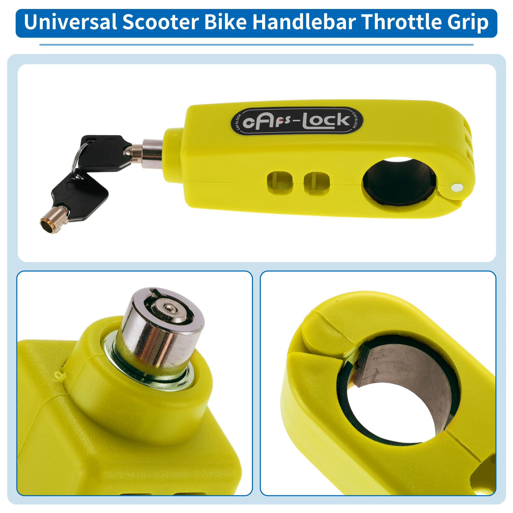

X Autohaux мотоциклетный замок на руль скутера, велосипеда, ручка дроссельной заслонки, желтые круглые замки переднего тормоза и сцепления, противоугонные