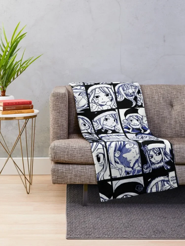 Juvia Lockser - FT manga panel collage Throw Blanket Thin Decoratives For Sofa Thin Cute Plaid Blankets